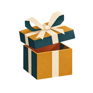 A gift with its lid lifted.