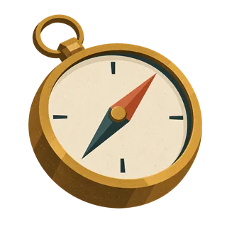 A simple compass pointing in a new direction.