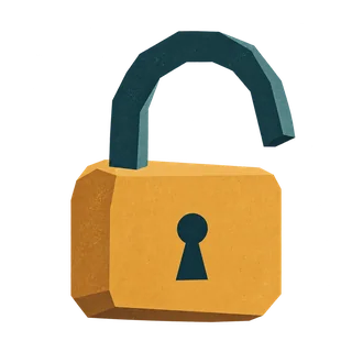 An open padlock.
