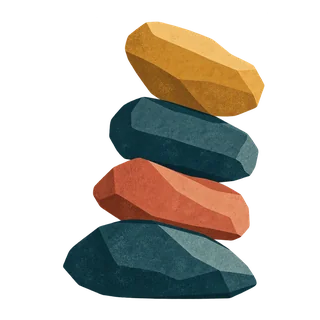 A stack of heavy stones, with the upper stone slightly off balance.