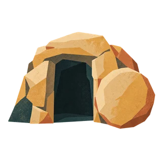 An empty tomb with the stone rolled aside.