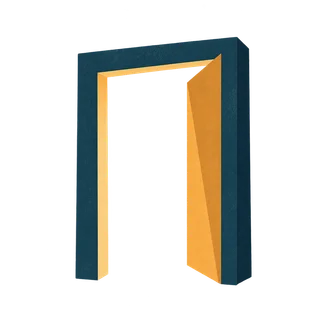 An open door.